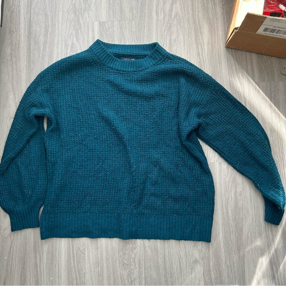 Blue teal American eagle sweater